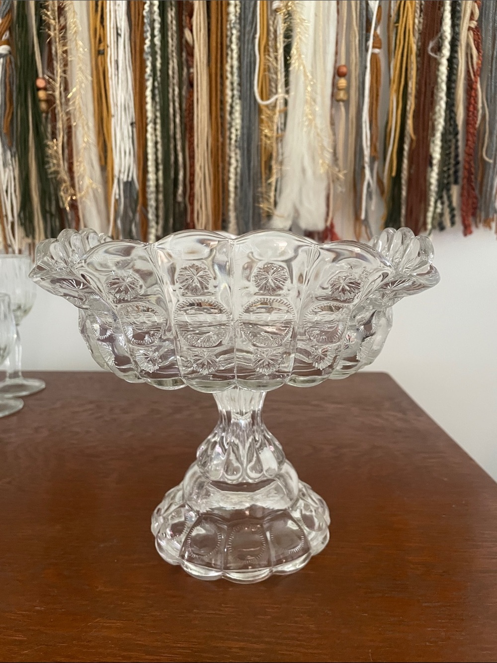 Early American footed compote bowl